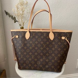 Authentic Louis Vuitton Neverfull MM Canvas Tote Bag